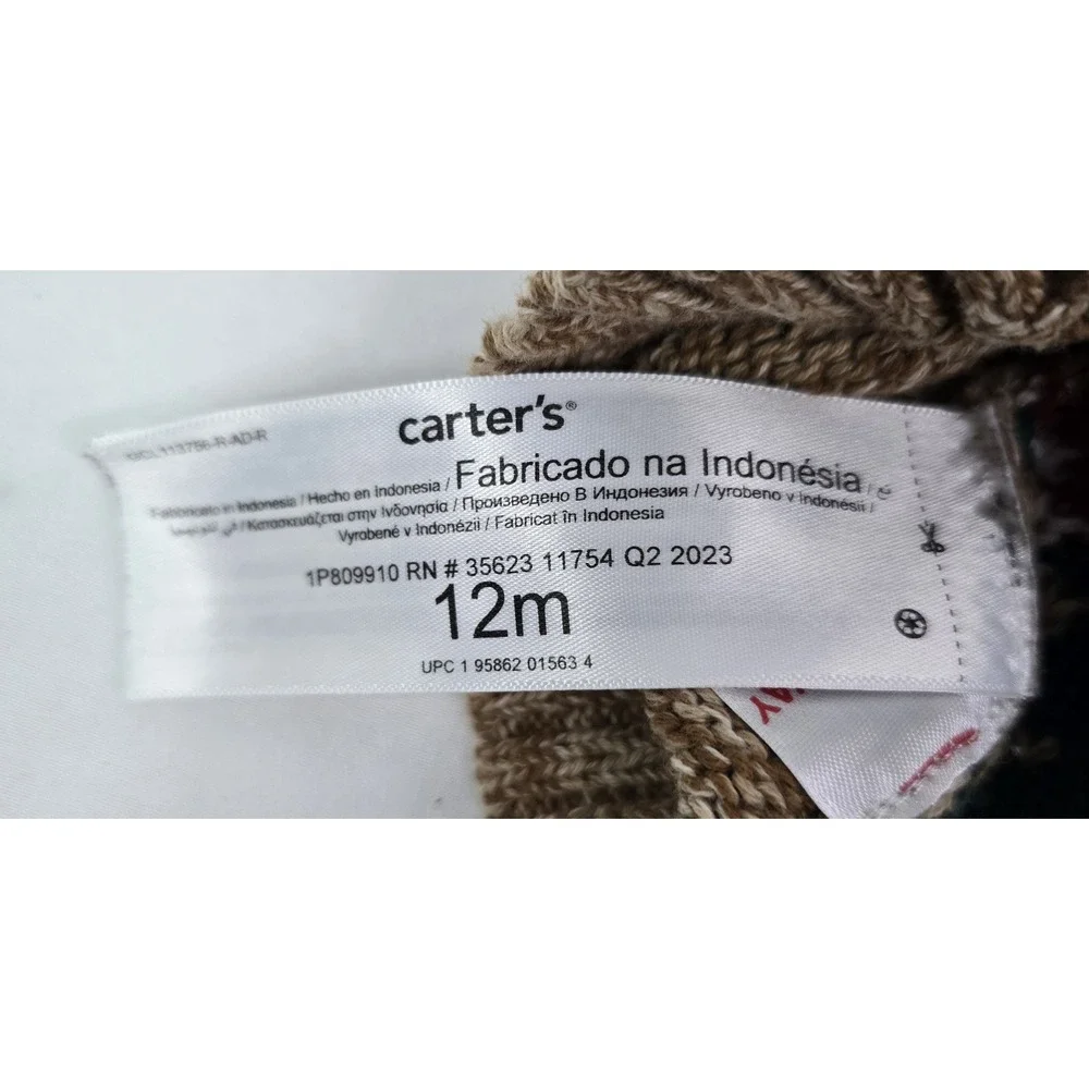 Carter's 12M Christmas Fair Isle Tree Knit Crewneck Pullover Sweater